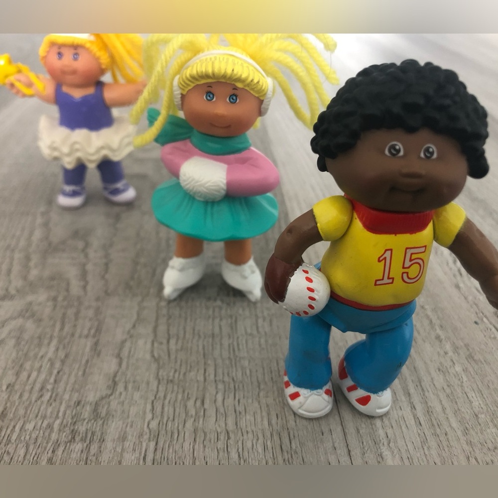 Vintage Lot Of 3 1984 Cabbage Patch Kids Dolls PVC Poseable Figures